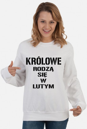 BLUZA KRÓLOWE RODZĄ SIĘ W LUTYM DAMSKA SZARA/BIAŁA