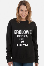 BLUZA KRÓLOWE RODZĄ SIĘ W LUTYM DAMSKA CZARNA