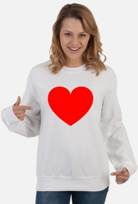 Bluza biała Serce red duże