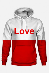 Bluza biało czerwona Love red