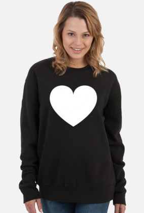 Bluza czarna Serce white duże