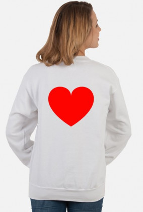 Bluza biała Serce red duże tylko plecy