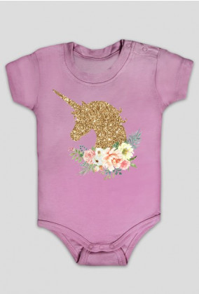 Odzież niemowlęca - Body złoty jednorożec