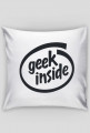 Poduszka idealny pomysł na śmieszny i tani prezent dla informatyka, programisty, nerda, geeka, pod choinkę, na mikołajki, na urodziny - Geek Inside parodia Intel Inside