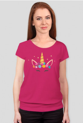 Koszulki dla kobiet - Jednorożec ze zlotym rogiem