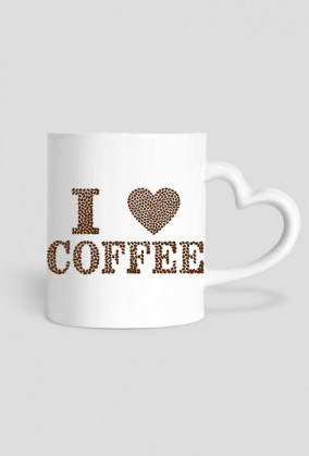 Kubek I Love Coffee z uchem-serduszkiem