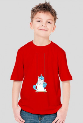 Koszulki dla dzieci - Jednorożec na huśtawce - chłopięca