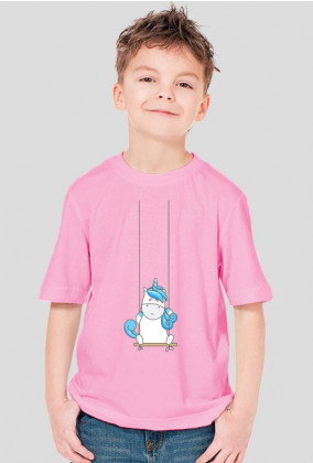 Koszulki dla dzieci - Jednorożec na huśtawce - chłopięca