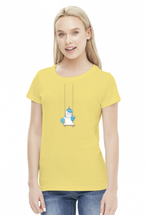 T-shirt damski - Jednorożec na huśtawce