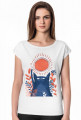 Kot i słońce koszulka damska