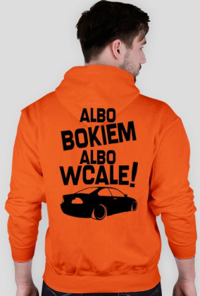 Albo bokiem albo wcale - BMW E46 (bluza męska kapturowa) ciemna grafika tył