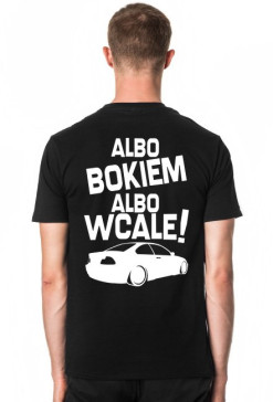 Albo bokiem albo wcale - BMW E46 (koszulka męska) jasna grafika tył