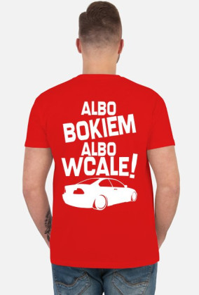 Albo bokiem albo wcale - BMW E46 (koszulka męska) jasna grafika tył