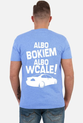 Albo bokiem albo wcale - BMW E46 (koszulka męska) jasna grafika tył