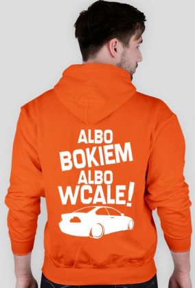 Albo bokiem albo wcale - BMW E46 (bluza męska kapturowa) jasna grafika tył