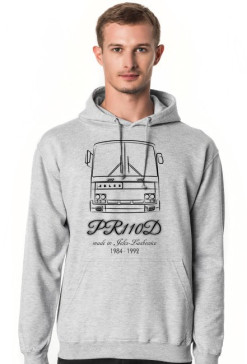 Bluza z kapturem szara (melanż) Jelcz PR110D