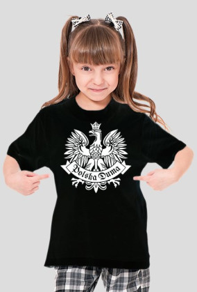 T-shirt Dziewczęcy Polska Duma Orzeł Biały