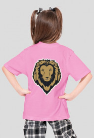 Koszulka dla dziewczynki z logiem i napisem