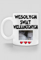 KUBEK z napisem WESOŁYCH ŚWIĄT WIELKANOCNYCH ze zdjęciem LABRADORm