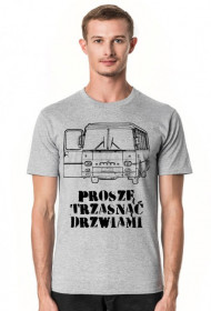 Koszulka szara (melanż) Proszę Trzasnąć Drzwiami
