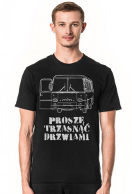 Koszulka czarna Proszę Trzasnąć Drzwiami