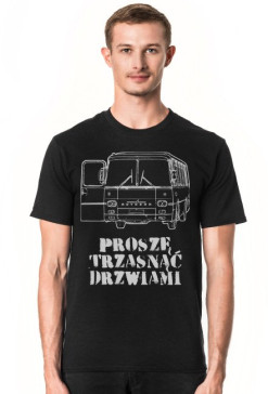 Koszulka czarna Proszę Trzasnąć Drzwiami