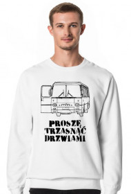 Bluza bez kaptura biała Proszę Trzasnąć Drzwiami