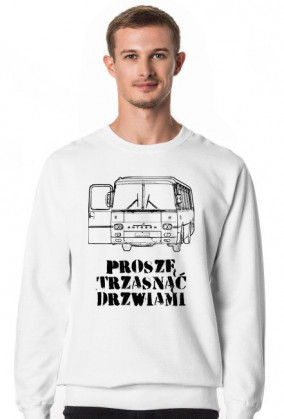 Bluza bez kaptura biała Proszę Trzasnąć Drzwiami