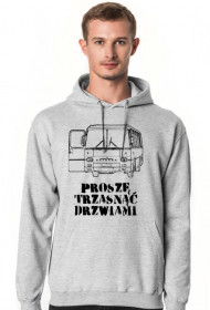 Bluza z kapturem szara (melanż) Proszę Trzasnąć Drzwiami