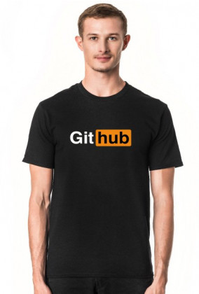 Czarna koszulka męska, tani i praktyczny prezent dla informatyka, programisty, pod choinkę, na walentynki - Github