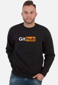 Bluza męska bez kaptura, praktyczny i tani prezent dla programisty, informatyka, na walentynki, pod choinkę - Github (przeróbka Pornhub)