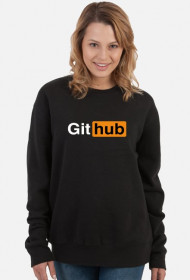 Damska bluza bez kaptura idealna na praktyczny i tani prezent dla programistki - Github (w stylu Pornhub)