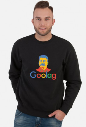 Bluza męska bez kaptura dobra na śmieszny i ciekawy prezent dla programisty, informatyka - Goolag, Gułag, Stalin (Google)