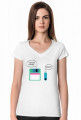 Damska koszulka z motywem z Gwiezdnych Wojen, pomysł na tani i praktyczny prezent dla programistki - Floppy Disk (Dyskietka), Pendrive - I am your father... Nooooo!!!
