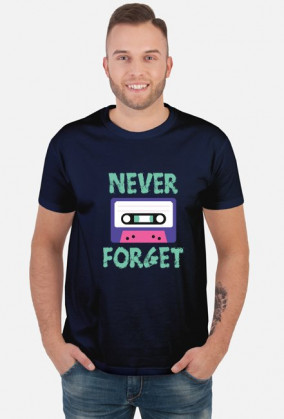 Śmieszny T-Shirt, Never Forget Cassette Tape