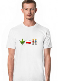 Koszulka męska biała  "Chwast Polskiej Młodzieży"