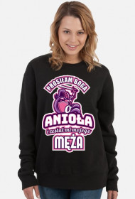 Bluza damska Prosiłam Boga o anioła i zesłał mi mojego męża (czarna)