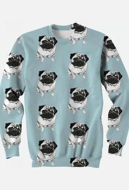 Bluza fullprint w mopsy