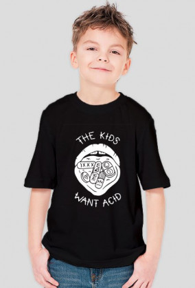 the kids want acid czarna koszulka dziecięca