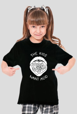 the kids want acid czarna koszulka dziecięca