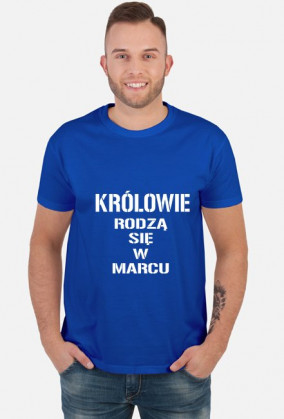 KOSZULKA KRÓLOWIE RODZĄ SIĘ W MARCU MĘSKA CZARNA