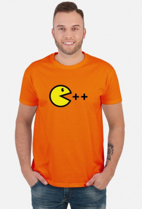 T-shirt atrakcyjny i tani pomysł na ciekawy prezent dla chłopaka, dziewczyny programisty, pod choinkę, na walentynki - Pacman C ++