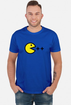 T-shirt atrakcyjny i tani pomysł na ciekawy prezent dla chłopaka, dziewczyny programisty, pod choinkę, na walentynki - Pacman C ++