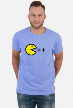 T-shirt atrakcyjny i tani pomysł na ciekawy prezent dla chłopaka, dziewczyny programisty, pod choinkę, na walentynki - Pacman C ++