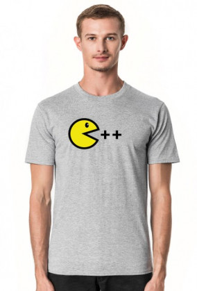 T-shirt atrakcyjny i tani pomysł na ciekawy prezent dla chłopaka, dziewczyny programisty, pod choinkę, na walentynki - Pacman C ++