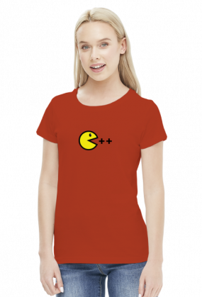 Damski T-shirt Pacman C ++ dla kobiet programistek