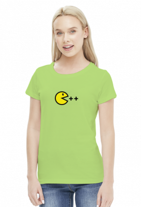 Damski T-shirt Pacman C ++ dla kobiet programistek