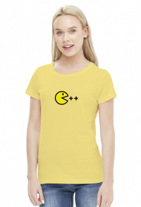 Damski T-shirt Pacman C ++ dla kobiet programistek