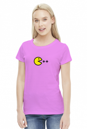 Damski T-shirt Pacman C ++ dla kobiet programistek