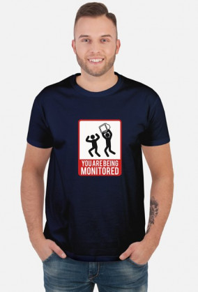 T-shirt uwaga jesteś monitorowany, prezent dla programisty - You are being monitored